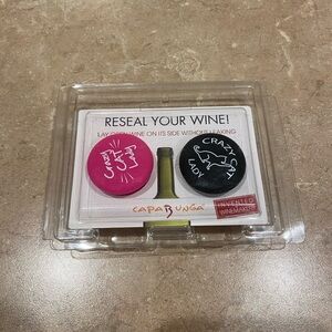Pink and Black Crazy Cat Lady Wine Stoppers Brand New